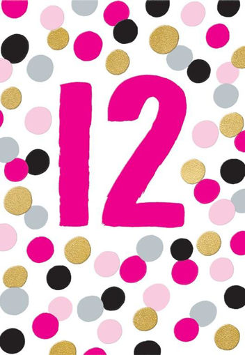 Picture of 12TH BIRTHDAY CARD PINK